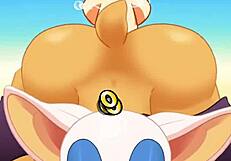 Rouge expertly sucks cock and swallows cum in intense hentai scene. Her ass gets pounded hard during action.