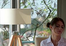 Rebecca Volpetti Inspects Plumber's Big Stiff Pipe