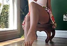 Curvy MILF Babe Teases Big Tits in Solo Fetish Session