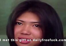 Young asian teen 18+ explores fun fucking with her cock
