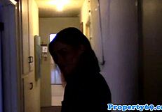 the realtor beauty rides dick to close the deal outdoors with tan lines