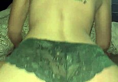 Babysitter rides cowgirl in bedroom, pounding petite pussy to orgasm