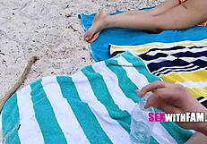 Beach Family Sex with Serena Santos and Johnny Love Going Hard