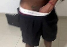 Painter gets paid with cock by the young stud.