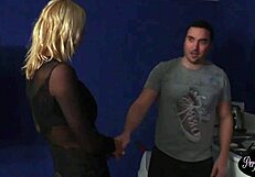 busty british milf gets facial jizz in pov blowjob