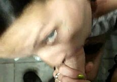 Mature Woman Gives Outdoor Blowjob Leading To Facial