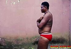 Feeling wild during Easter, watching ebony babe moan while taking big black cock