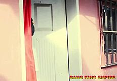 Feeling wild during Easter, watching ebony babe moan while taking big black cock