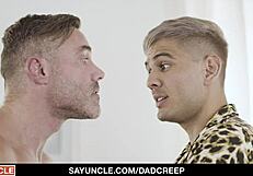 Stepdad tricks stepson into a taboo blowjob session