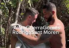 Students help arrange tatami for training at the farm.