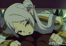 Frieren engages in explicit hentai parody scenes