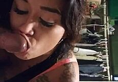 एलए जवान टैटू वाली लैटिना को वाइल्ड ब्लोजॉब के बाद बड़े लंड से पूरा लोड, कमशॉट क्रेविंग बॉडी