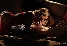 Sinfulxxx Delivers Intense Blowjob with Cum on Big Tits