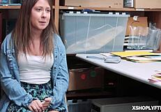 Hey, ebony teen ashley aleigh sucks lp officer's thick cock in office shop scene