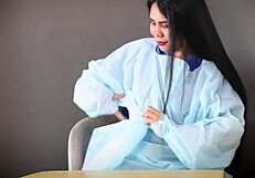 hey, check this wild medical latex gloves fetish in action! 🧤