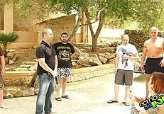 Salma de Nora stars in intense German blowbang orgy.