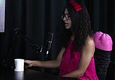 transsexual in sheer red lingerie