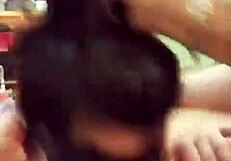 Masked blowjob turns into deepthroat action