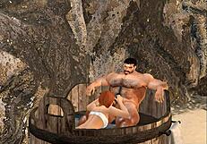 handsome hunk cam heyward at spa