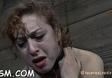 Hotty Feels Intense Pleasure In Her Muff While Bound Inside The Cage