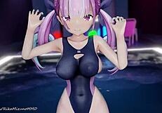 Virtual Youtuber dance with Minato Aqua and Yozora Mel