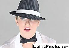 Blonde babe Dahlia Sky dominates in wild solo masturbation compilation.