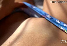 Wow, 18yo teen shows off her exxxtra wet panties in close-up action!
