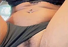 sexy solo in lingerie masturbates natural tits pussy