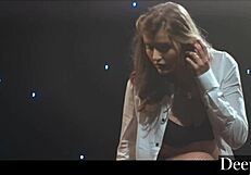 mia melano shows off her talents on stage.