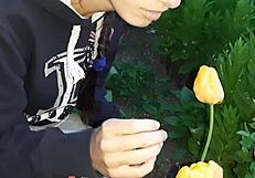 my girlfriend says my pussy smells better than tulips and licks it to orgasm