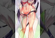 Faygrey and Busujima Saeko humiliate their new pet with joi cei petplay degradation in no toys session.