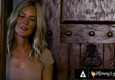 Hey, watch this naughty 18yo blonde devour her stepmom's pussy for debt relief