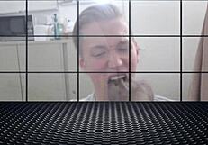 Gay celebrity takes director's big black cock in raw scene