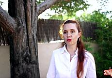 Kira, 32-year-old naughty nurse, performs sexy acts in lingerie part 1