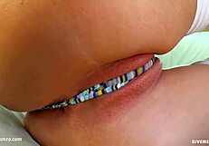 Gitta blond fingers her pussy solo on give me pink