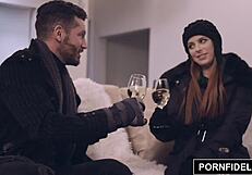 Redhead penny pax warms up with titty fuck