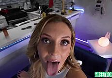 Blonde babe Charlotte Sins craves cum like a total slut.