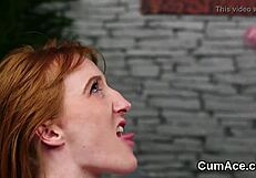 you see this slutty babe swallowing all that jizz on her face