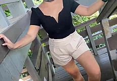 I bang my friend hard in an abandoned park with raw outdoor action