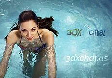 Blonde Shemale Fucks Horny Redhead In The Pool