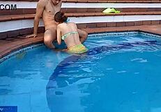 i enjoy the pool with my stepbrother