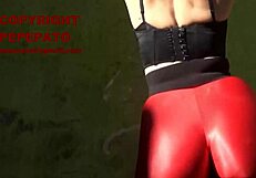 madura milf rocks tight leggings with sexy cameltoe style