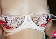 Sensual solo babe fingers pussy to wild vibrator climax