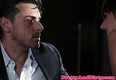 bigtitted glam girl rides cock in missionary with her man