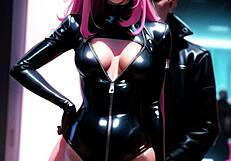 yo, check these cyberpunk anime girls in latex for january!