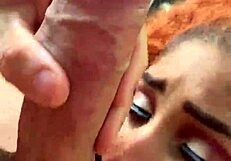 venezuelan ebony goddess with big tits sucking big cock in horny blowjob