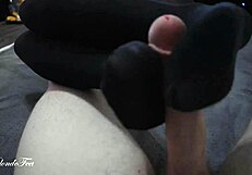 I give hot footjob in nylons to big cock miley grey