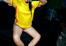 de la emocion que colombia le remonto 2 a 1 a brazil esta linda colombiana que recien nos conocemos me cabalga bien rico despues del partido real
