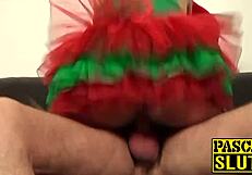 Bondage and deepthroat action in the garage with a blonde slut