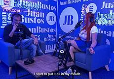 Andrea Pardo cums hard 5 times on sex machine at podcast